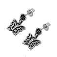 thumbnail image 1 of Butterfly Dangle Cubic Zirconia Earrings Sterling Silver, 1 of 2