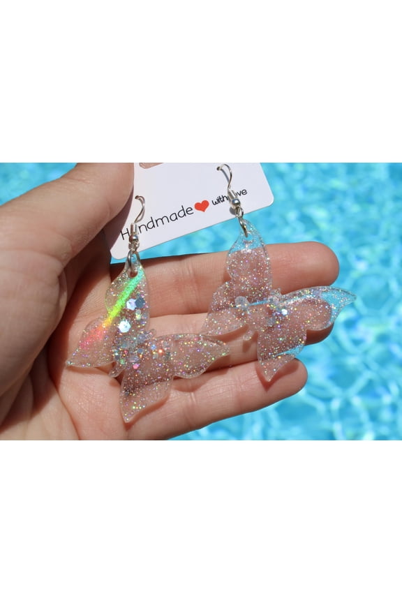 Butterfly Dangle Earrings Sequins