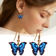 SEMIMAY Butterfly Dangle Hook Earrings For Women Girls Colorful Animal Butterflies Drop Dangling Lightweight Earring Packs of Earnings