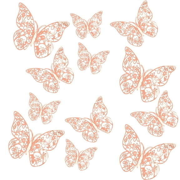 Butterfly Decorations, 12Pcs 6 Styles 3 Sizes Butterfly Wall Decor, Butterfly Party Decorations, Butterfly Wall Stickers 3D Wall Art for Room Decor Birthday, Multisize