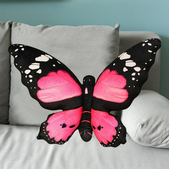 Butterfly Decorations Pillow Decorative Throw-Pillow Stuffed Animal Plush Gifts for Women Decor for Room Home Garden 19.68x15.74 In(Pink)