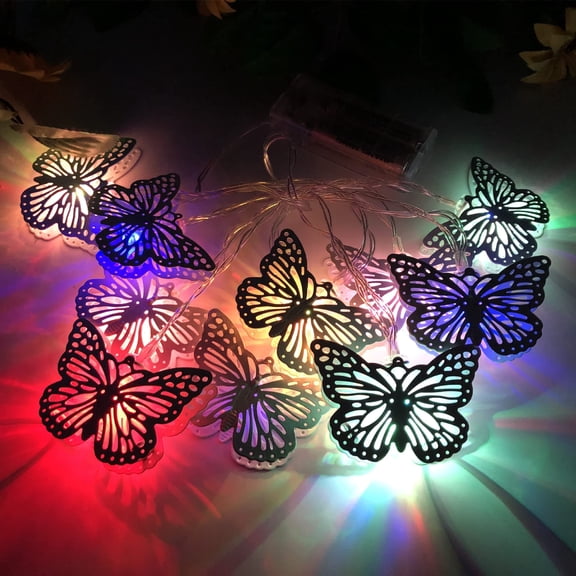Butterfly Decorations String Lights 9.8Ft 20 LED Butterfly Christmas Fairy Lights Battery Operated for Bedroom Patio Porch Party Indoor Outdoor
