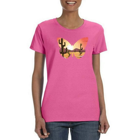Butterfly Desert T-Shirt Women -Smartprints Designs, Female 3X-Large
