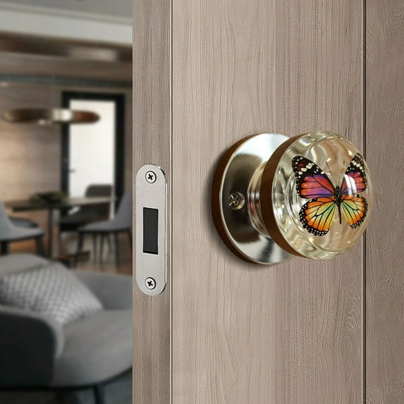 Butterfly Design Decorative Door Handle Retro Accent - Functional Replacement Knob for Home Entryways Stylish Easy Installation