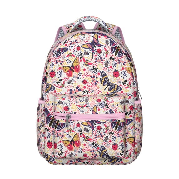 Butterfly Design Laptop Backpack - 15.6 Inch School Bag with Anti-Theft Pocket, Water-Resistant Material, Stylish & Practical