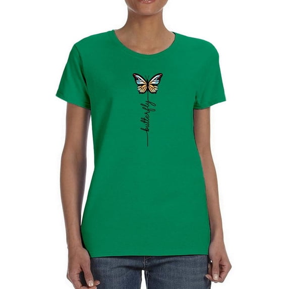 Butterfly Design T-Shirt Women -Image by Shutterstock, Female Medium