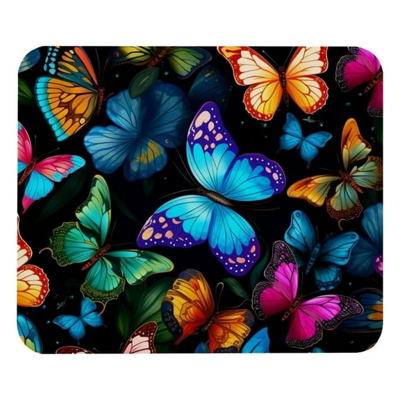 Butterfly Design Wireless Mouse Pad Square Non-slip Rubber Base for Computer Laptop Desk Accessories 8.3"x9.8"