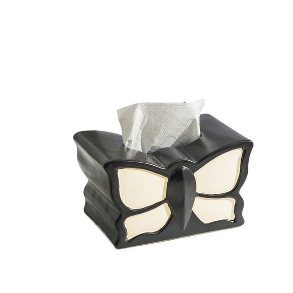 Butterfly Designed Ceramic Tissue Box, Elegant Luxury Tabletop Decor, Creative Ceramic Tissue Holder for Living Room, Hall and Home