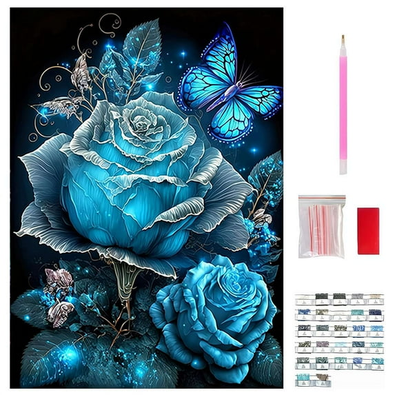 Butterfly Diamond Art Painting Kits, Diamond Art Kits for Adults, DIY Full Drill Crystal Gem Arts and Crafts, Suitable for Home Leisure and Wall Decoration