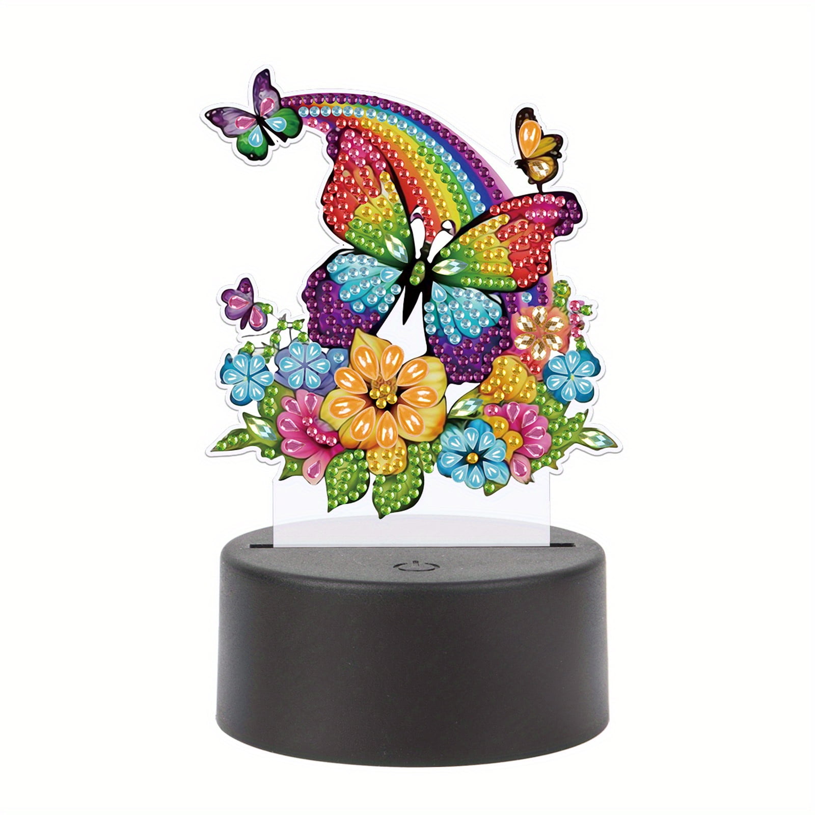 Butterfly Diamond Art Painting LED Light, DIY Special Shape Diamond Night Light, Diamond Art Mosaic Kit with Tools and USB Cable for Home Decorative Lights