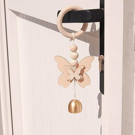 Butterfly Door Opening Bell Wooden Shop Keepers Bell for Door Opening Door Chime Hanging Bell for Door Entrance Door Decoration Bell Good Luck Hanging Bell for Home Restraurant