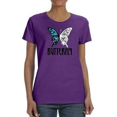 Butterfly Double Colored T-Shirt Women -Smartprints Designs, Female Large