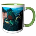 thumbnail image 1 of 3drose, Butterfly Dragon, 15oz Two-tone Green Mug, 1 of 6
