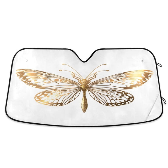 Butterfly Dragonfly Car Windshield Sun Shade Foldable Car Front Window Visor Heat and UV Protection 55x27.6