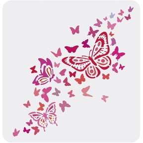 Butterfly Drawing Painting Stencils Templates (11.8x11.8inch) Plastic Butterfly Stencils Decoration Square Butterfly Stencils DIY