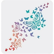 Butterfly Drawing Painting Stencils Templates Plastic Butterfly Stencils Decoration Square Butterfly Stencils for Painting on Wood Floor Wall and Fabric