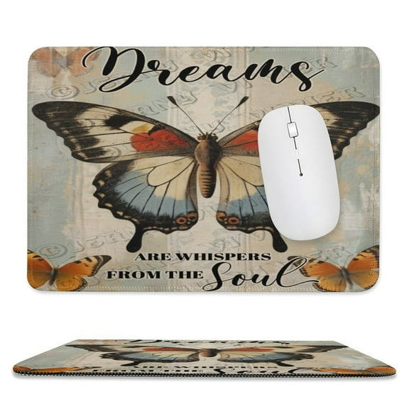 Butterfly Dream Positive Quotes Mouse Pad - Studio Series, Computer Mouse Mat with Anti-slip Rubber Base, Easy Gliding, Portable 8"x10"