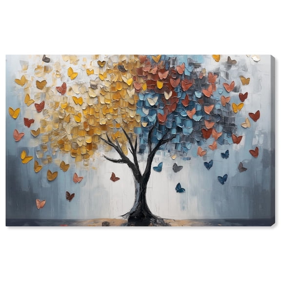Butterfly Dream Tree I Canvas Colorful Tree Art by Art Remedy, Gallery Wrapped, 30" x 20"
