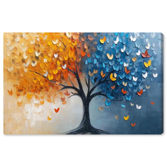 Butterfly Dream Tree II Canvas Colorful Tree Art by Art Remedy, Gallery Wrapped, 24" x 16"