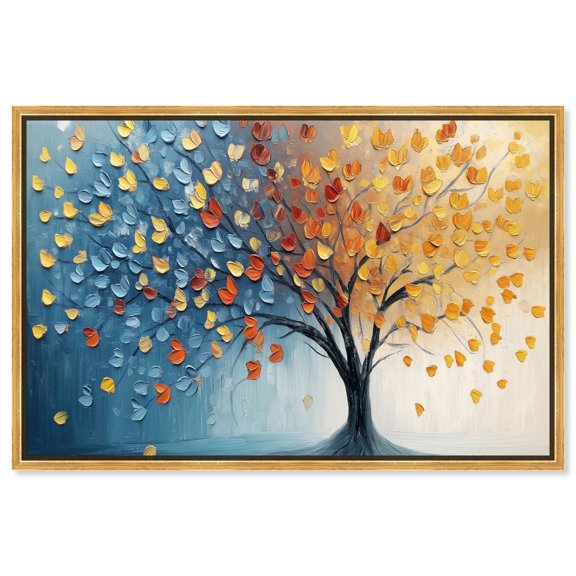 Butterfly Dream Tree III Canvas Colorful Tree Art by Art Remedy, Gold Frame, 36" x 24"