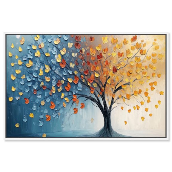 Butterfly Dream Tree III Canvas Colorful Tree Art by Art Remedy, White Frame, 54" x 36"