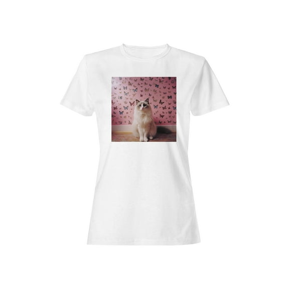 Butterfly Dreaming Cat Aesthetic Women's T-shirt