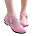 thumbnail image 1 of Butterfly Dress Shoes for Girls Sparkly Rhinestones Leather Low Heels School Uniform Oxfords Princess Shoes, 1 of 8