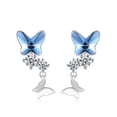 thumbnail image 1 of Butterfly Drop Earrings for Women Blue Crystal Sterling Silver Ginger Lyne Collection, 1 of 5