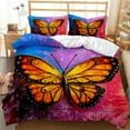 Butterfly Duvet Cover Beautiful Blue Shiny Butterflies Print Soft