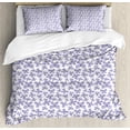 thumbnail image 1 of Butterfly Duvet Cover Set, Continuous Pattern of Monotone Abstract Winged Delicate Animal, Decorative 3 Piece Bedding Set with 2 Pillow Shams, King Size, Lavender Blue and Dark Grey, by Ambesonne, 1 of 3