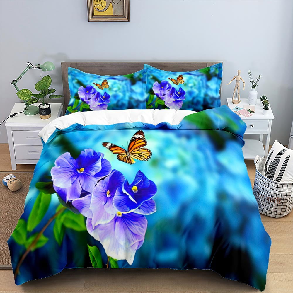 Butterfly Duvet Cover Set King Size, Butterfly Bedding Set, Butterflies