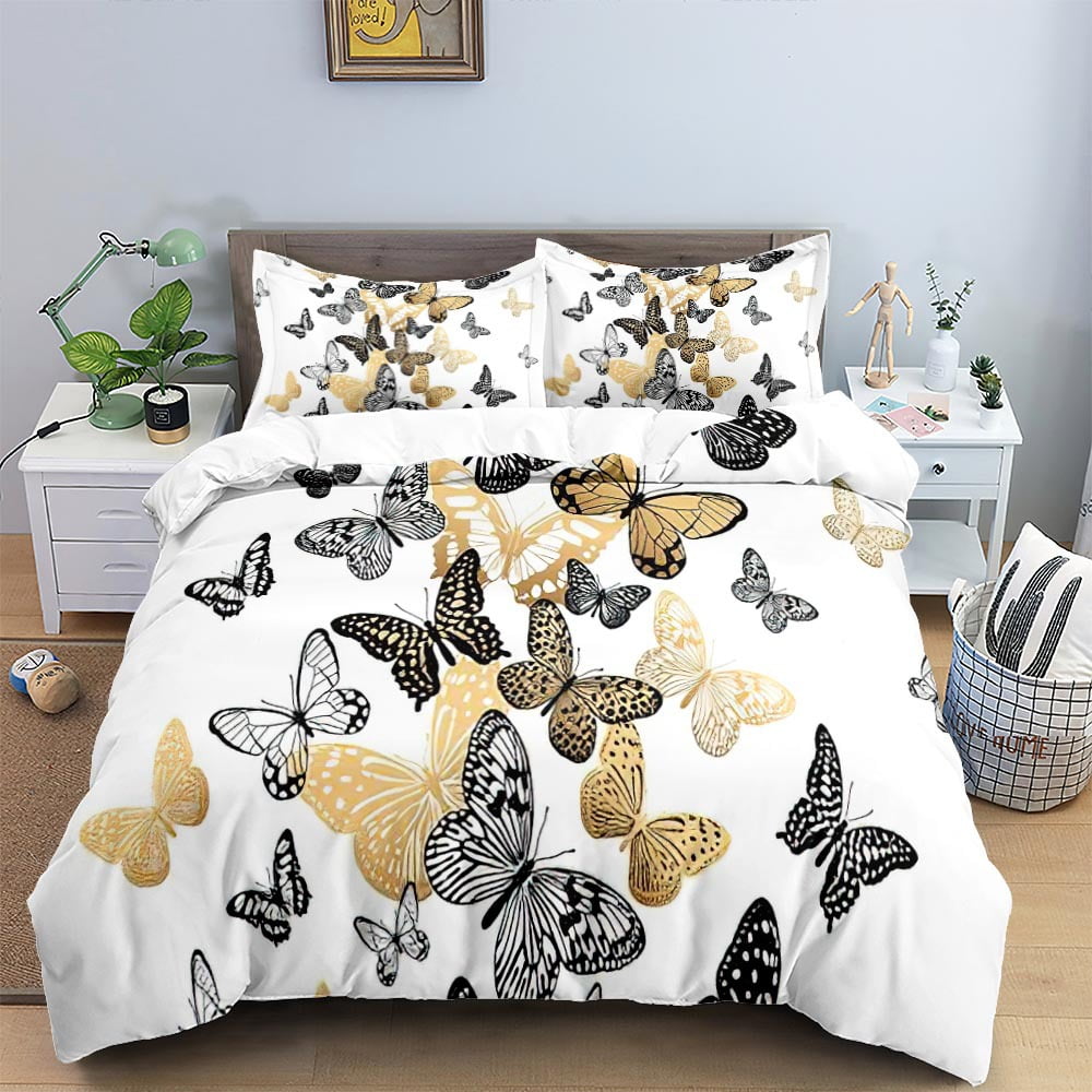 Butterfly Duvet Cover Set Queen Size, Butterfly Bedding Set