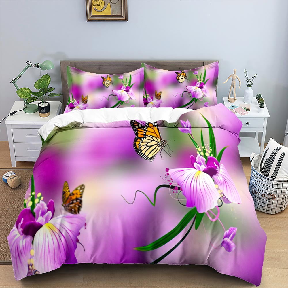 Butterfly Duvet Cover Set Twin Size, Butterfly Bedding Set, Butterflies