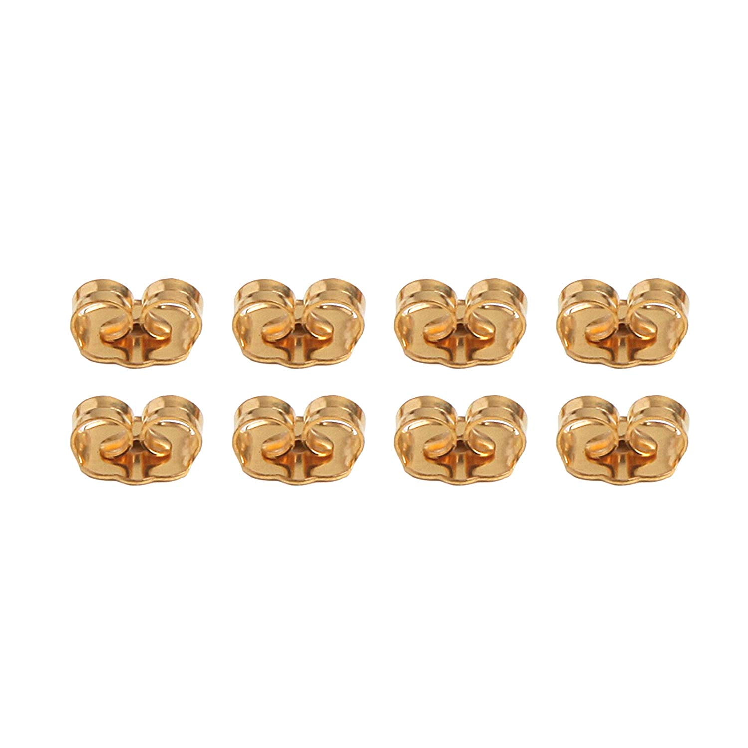 18k Gold Over Stainless Steel 4 Prong Earring Backing in 3 Sizes and  Butterfly Earring Backs - JMKIT498