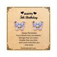 thumbnail image 1 of Butterfly Earrings as 8 Year Old Birthday Gifts for Granddaughter Daughter Niece Earrings,8th Birthday Christmas Valentines Gifts for woman Hypoallergenic Screw Back Stud Earrings, 1 of 4
