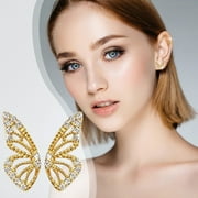 AUGETY Butterfly Earrings For Women Gold Plated Butterfly Wing Earrings Half Wing Tiny Cartilage Stud Earrings Jewelry Hot Heart Earrings Flat Back Stud Earrings Earrings for Multiple Piercings Pomegranate