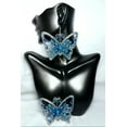 thumbnail image 1 of Butterfly Earrings blue glitter silver, 1 of 1