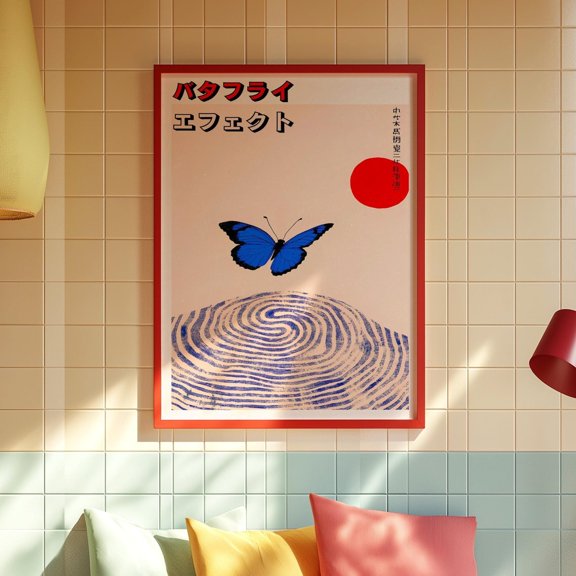 Butterfly Effect Retro Y2K Trendy Wall Art, Unframed Paper Poster 8x10in