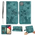 thumbnail image 1 of Butterfly Embossed Case for Samsung Galaxy A42 5G Slim Cat Patterned Leather Folio Cover Card Holder Kickstand, Cute Stylish Women Flip Case Magnetic Clasp Flip with Wrist Strap, Green, 1 of 13