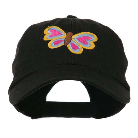 Butterfly Embroidered Cap - Black OSFM