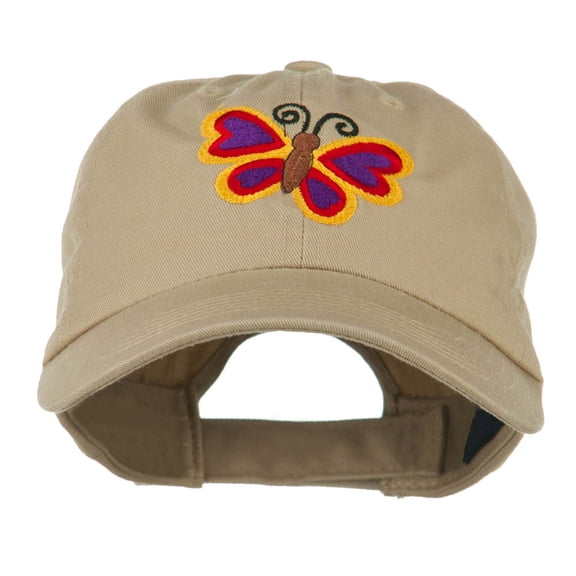 Butterfly Embroidered Cap - Khaki OSFM