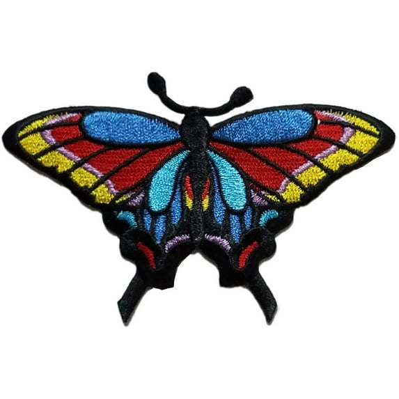 Butterfly Embroidered Sew On Patch - 3 1/2" X 2"