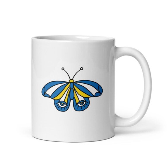 Butterfly Evil Eye Coffee Mug, Whimsil Ceramic Mug.jpg