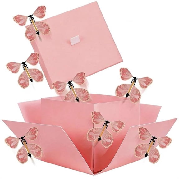 Butterfly Explosion Cardboard Gift Box, Flying Butterfly Surprise Box for Birthday, Wedding, Anniversaries, Christmas