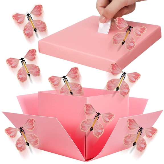 Butterfly Explosion Gift Box with Flying Butterflies, Surprise DIY Gift Box for Birthday Anniversary Wedding Valentine’s Day Party Gift Wrapping