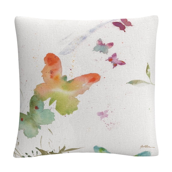 Butterfly Expression' Abstract Modern By Sheila Golden 16 X 16 Decorative Throw Pillow