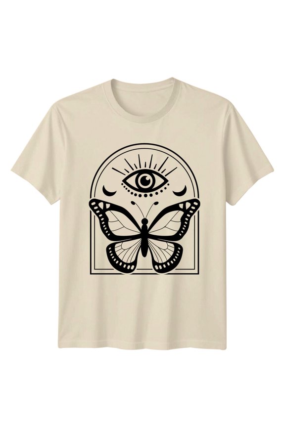 Butterfly Eye Mystic T-Shirt Witchy Aesthetic Tee All Size S-5XL
