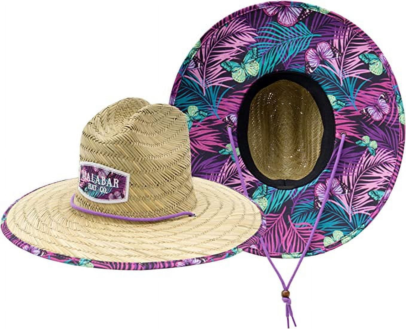 Butterfly Fabric Pattern Print Straw Sunhat Men & Women 