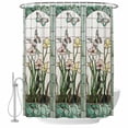 thumbnail image 1 of Butterfly Fabric Shower Curtain Teal Green Leaves Floral Washable Shower Curtains for Bathroom, Waterproof Bath Curtain with Hooks Home Decor 72x84in, 1 of 8