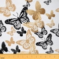 thumbnail image 1 of Butterfly Fabric By The Yard Golden Butterfly Decorative Fabric Aesthetics Butterflies Upholstery Fabric Nature Romantic Spring Rustic Indoor Outdoor Fabric For Adult Waterproof Black Yellow 10 Yards, 1 of 6